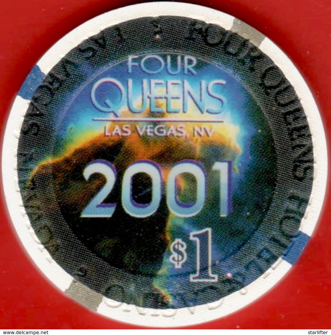 $1 Casino Chip. Four Queens, Las Vegas, NV. Real Millennium, Only 2001 Made. G10. - Casino