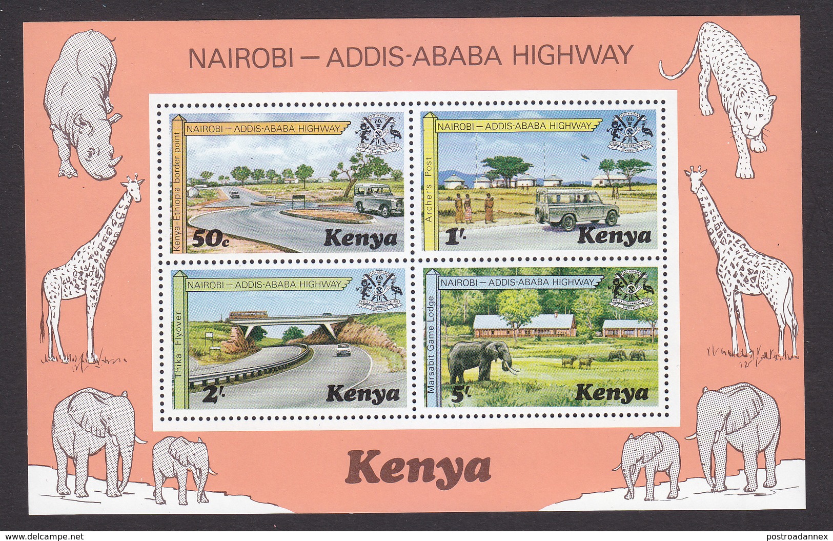 Kenya, Scott #97a, Mint Never Hinged, Kenya-Ethiopia Border, Issued 1977 - Kenya (1963-...)