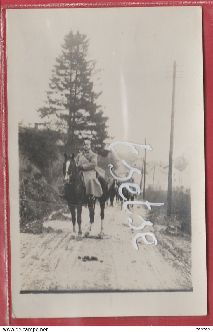 Cerfontaine ...Rue Du Moulin -  Cavaliers Allemands - Carte Photo (voir Verso ) - Cerfontaine