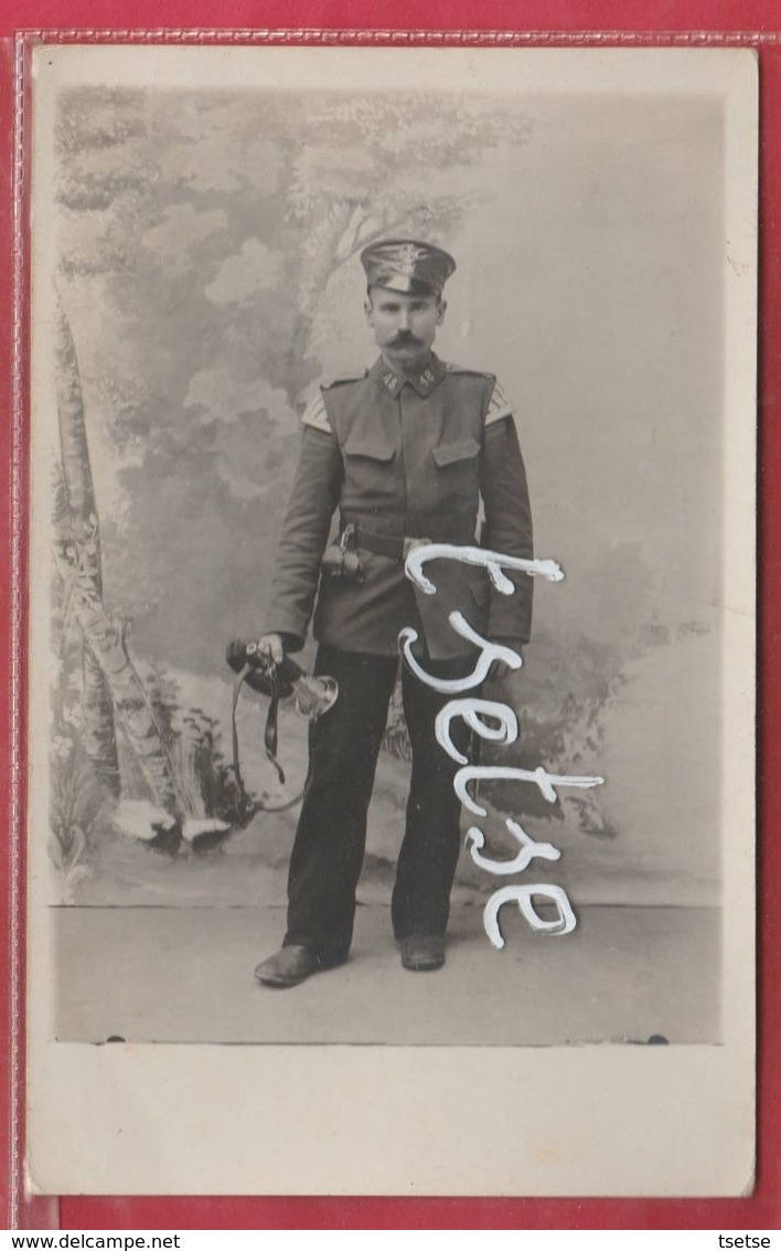 Cerfontaine - Soldat Allemand ... Clairon Chez Le Photographe Béchet - Carte Photo - 1 - (voir Verso ) - Cerfontaine