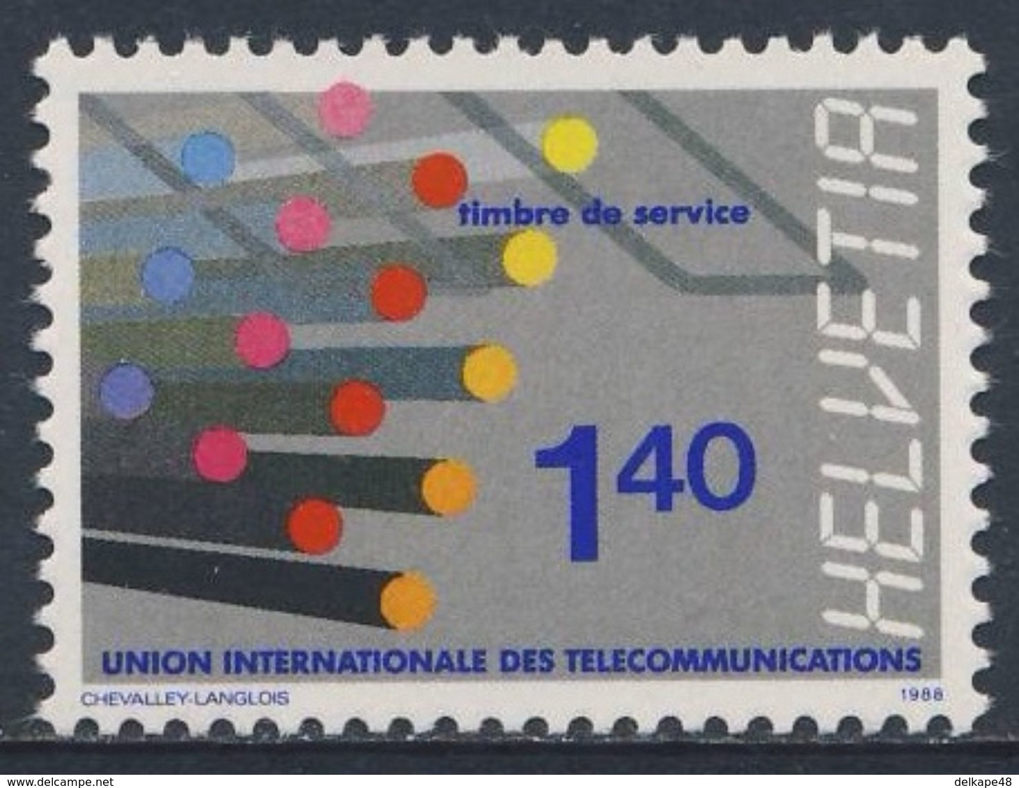 Switzerland Schweiz Suisse 1976 Mi ITU 14 YT 466 ** Optical Fibre Cables / Glasfaserkabel - Telecommunications Network - Telecom