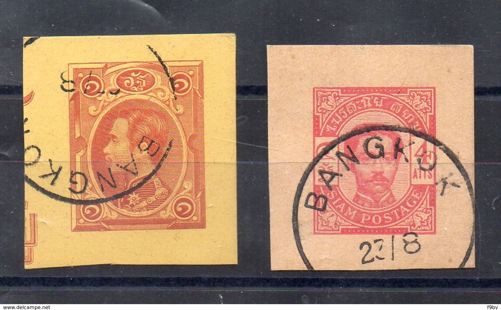 SIAM -  ENTIER POSTAL - Timbres Decoupes D'enveloppes  1890 - Siam