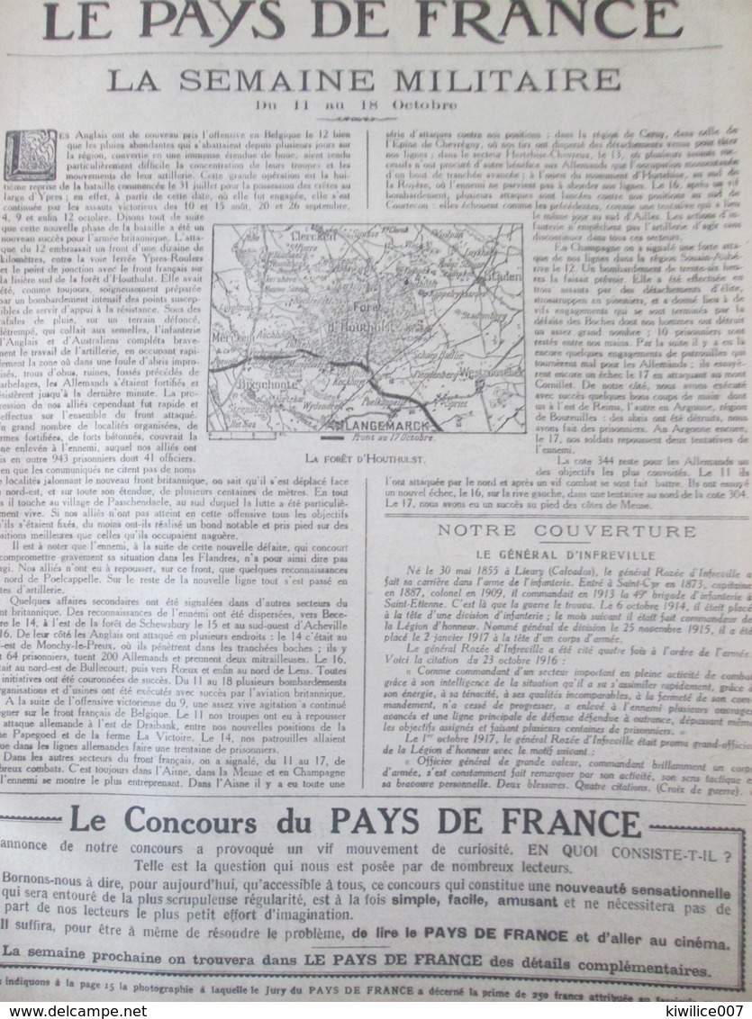 Semaine Militaire 11 Au 18 Octobre 1917 La Foret De  HOUTHULST  Langemarck  + Carte Du Front 17 Octobre 1914 - Non Classificati