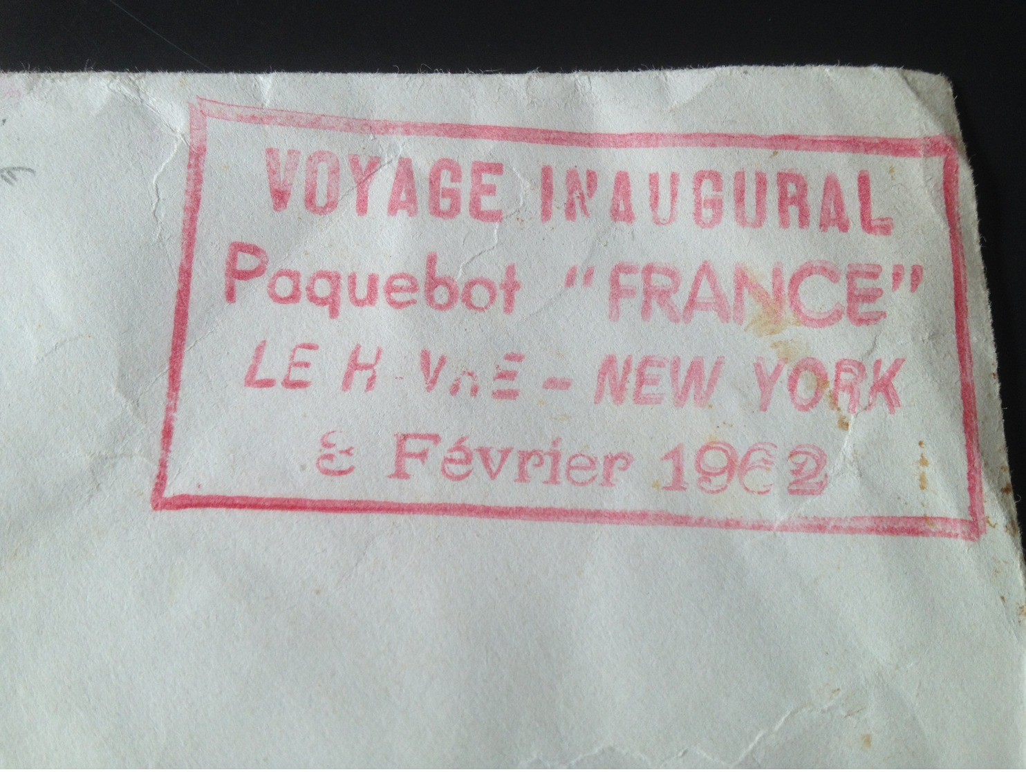 Enveloppe "Voyage Inaugural Du Paquebot France" 3 Février 1962 - Autres & Non Classés