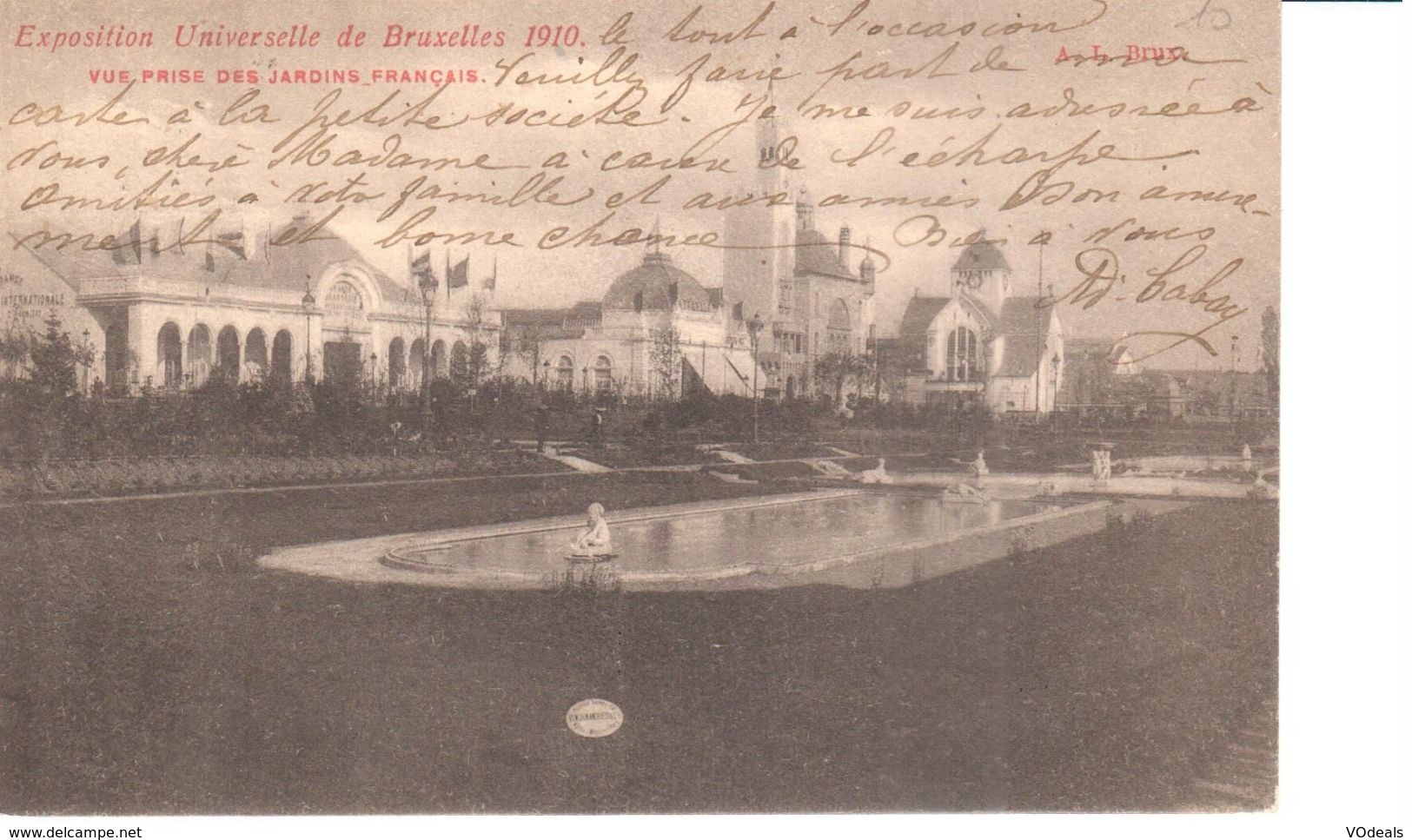Bruxelles - CPA - Brussel - Exposition 1910 - Vue Des Jardins Français - Expositions Universelles