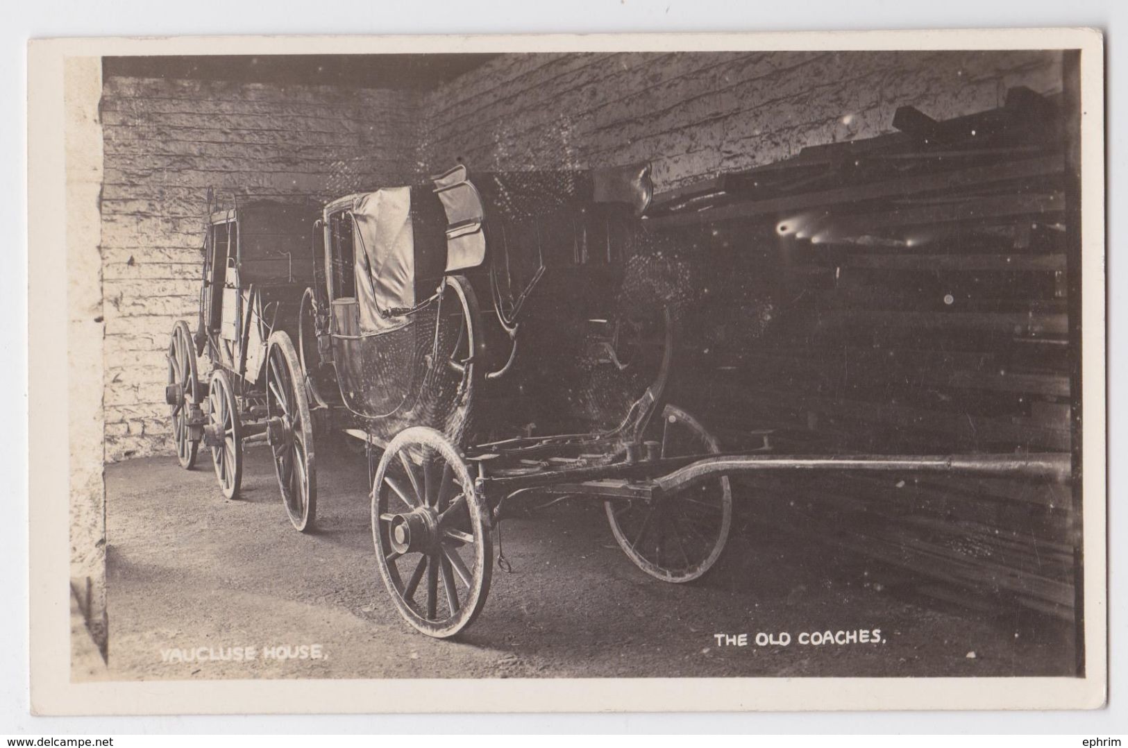 SYDNEY - Vaucluse House - The Old Coaches - Real Photo Postcard - Sydney