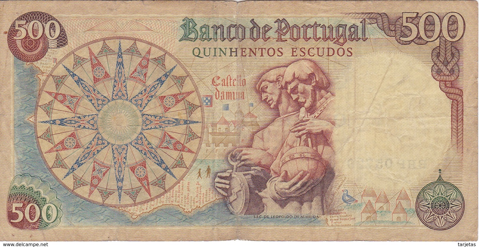 BILLETE DE PORTUGAL DE 500 ESCUDOS  DEL AÑO 1966  (BANKNOTE-BANK NOTE) - Portugal