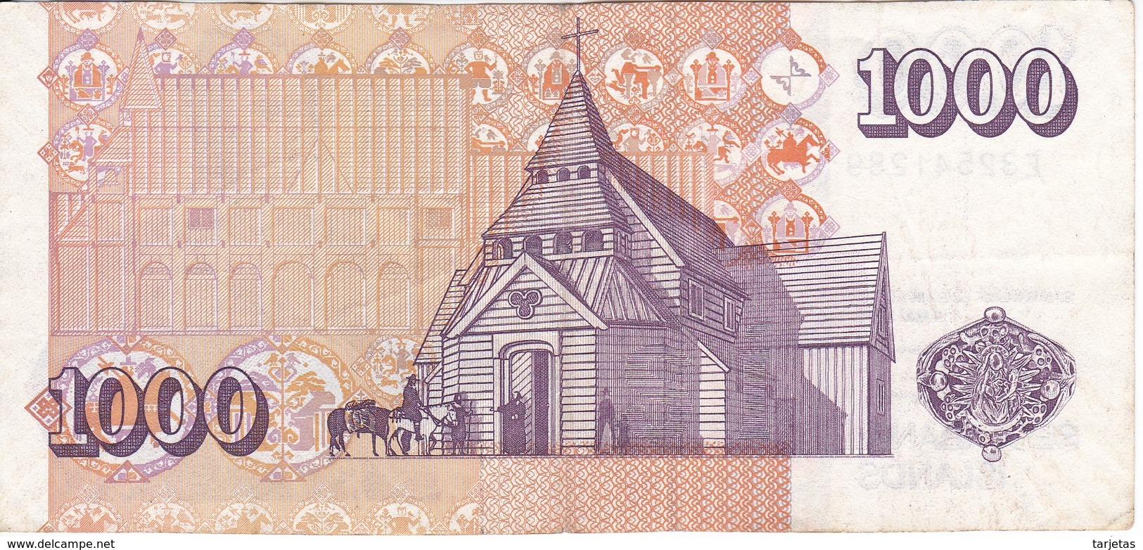 BILLETE DE ISLANDIA DE 1000 KRONUR DEL AÑO 2001   (BANKNOTE) - Islandia