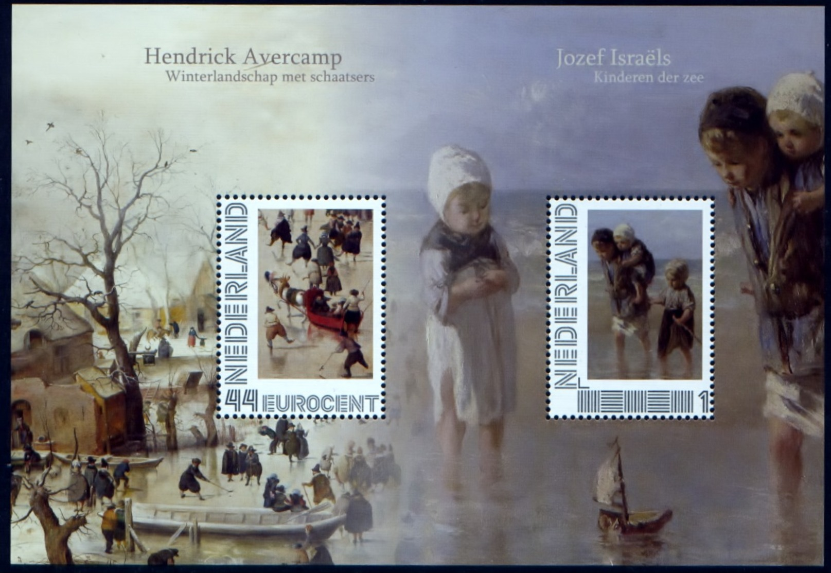 Nederland 2010, Netherlands, Niederlande, Pays-Bas, Bloc, Painter, Hendrick Avercamp & Jozef Israels, MNH - Blokken