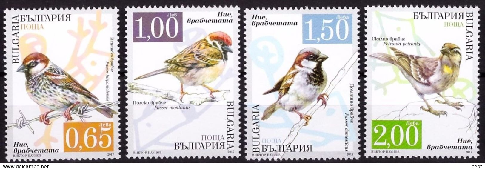 Sparrows - Bulgaria/ Bulgarie 2017 Years  - Set MNH** - Sparrows