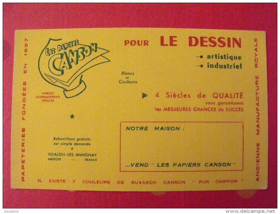 Buvard Papier Canson Pour Le Dessin. Vidalon Les Annonay (ardèche). Vers 1950 - C