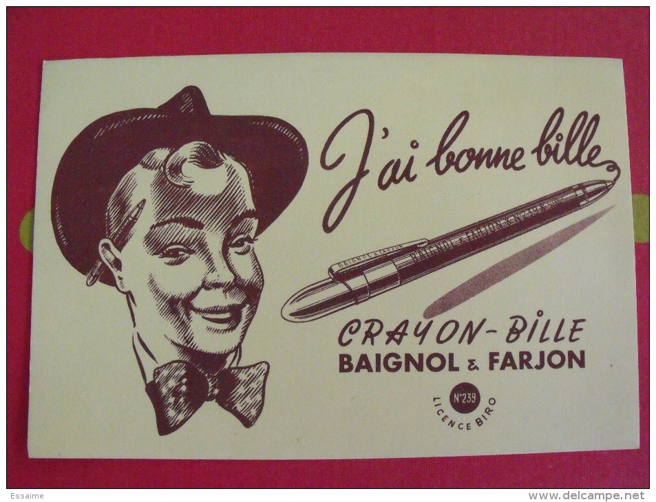 Buvard Baignol & Farjon Crayon Bille . Vers 1950 - Papeterie