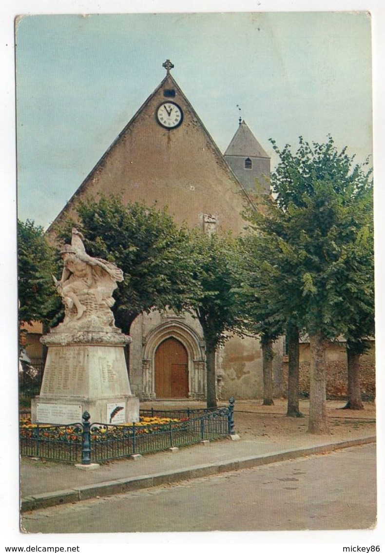 JOUY--1968--L'église Du 12ème Siècle  ( Horloge ,monument Aux Morts )--cachet  Maintenon-28 - Jouy