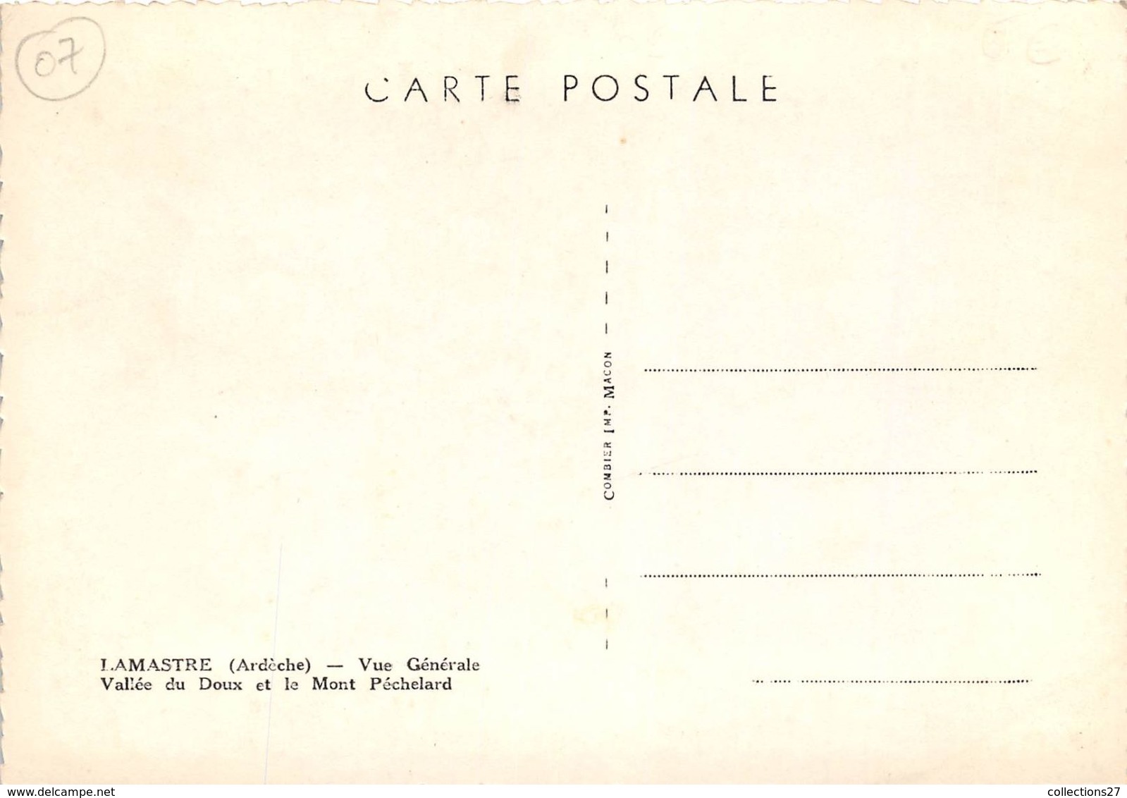 07-LAMASTRE- VUE GENERALE VALLEE DU DOUX ET LE MONT PECHELARD - Lamastre