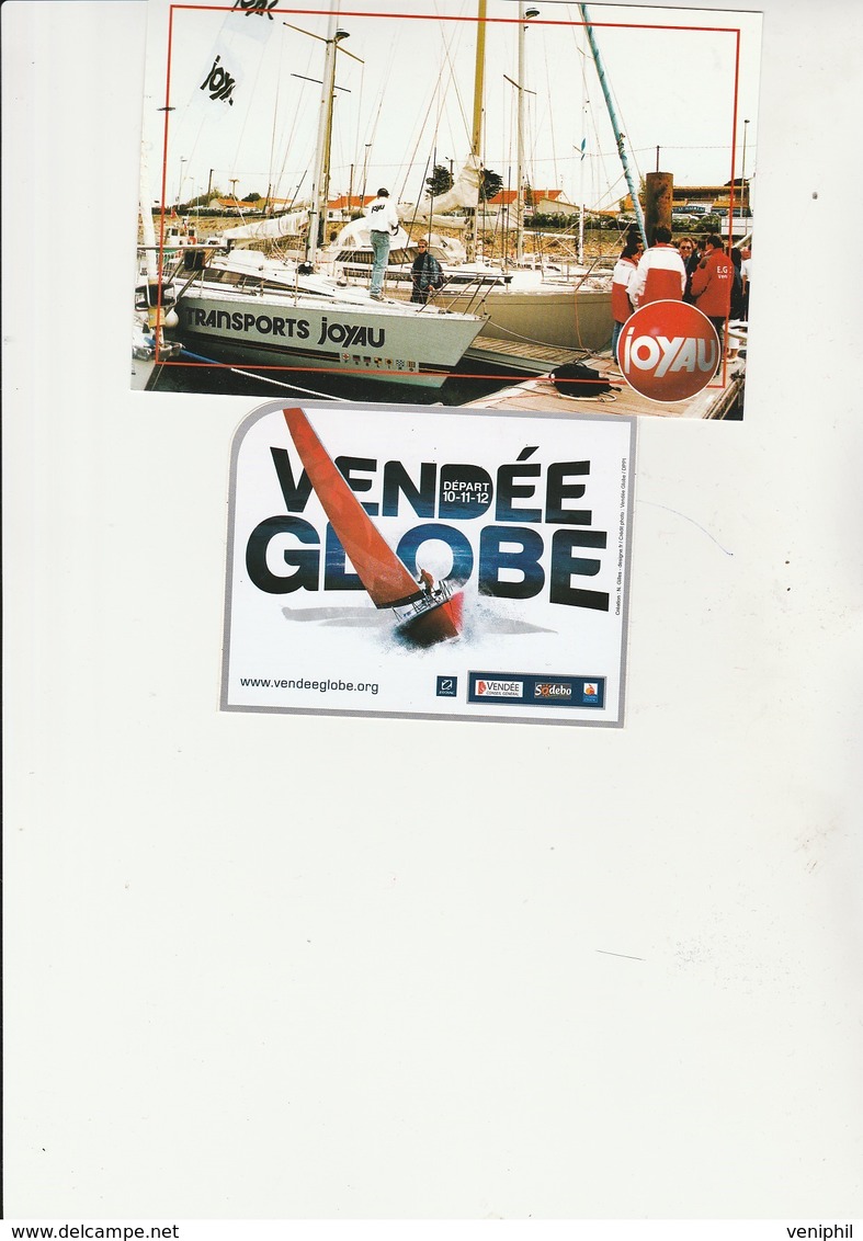 VENDEE GLOBE 1998 -CARTE EDITEE PAR LES TRANSPORTS JOYAU -MONTAIGU- + 1 VIGNETTE AUTOCOLLANTE- - Sailing