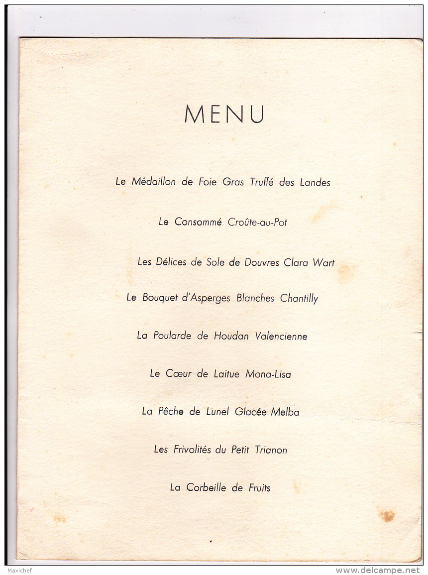 Menu Illustré 209 X 269 - Paquebot" LIBERTE" Dîner Du Lundi 11 Septembre 1961 - Compagnie Générale French Line - Menus