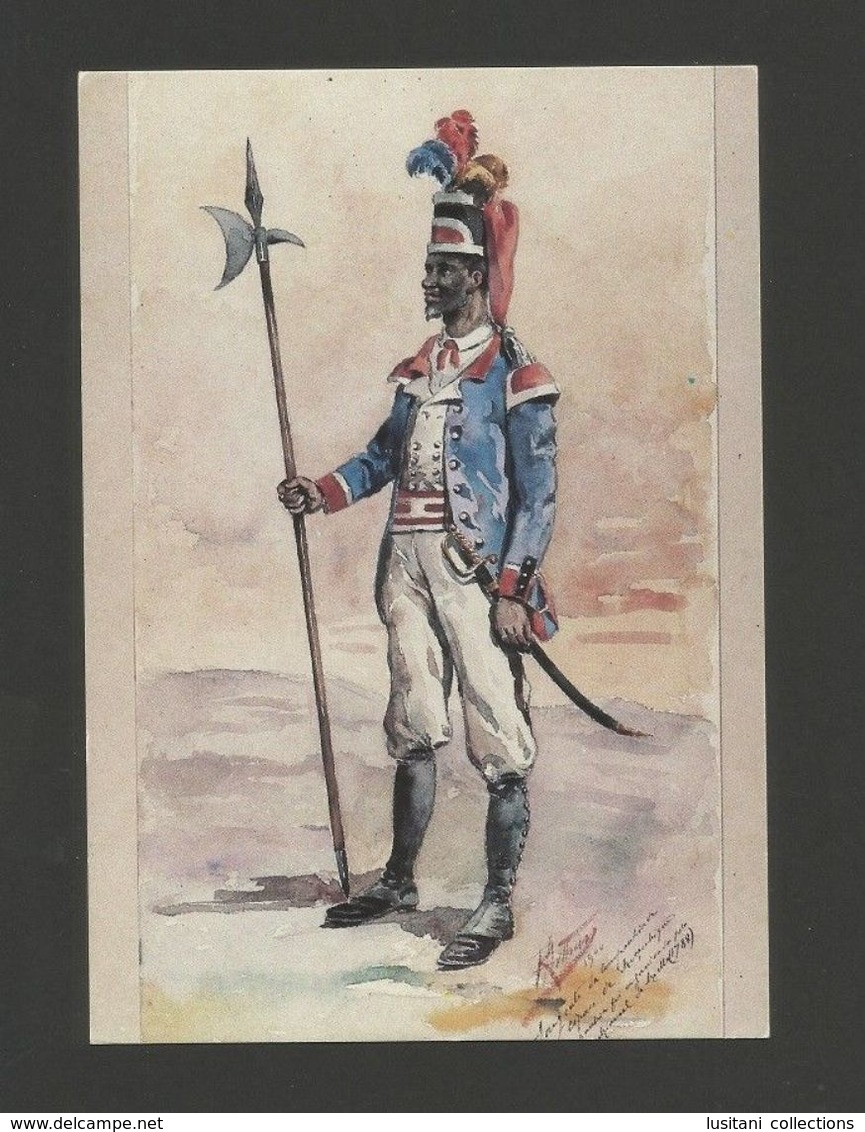 ART POSTCARD PORTUGAL MOZAMBIQUE NATIVE ARMY AFRICA AFRIKA AFRIQUE - Mozambique