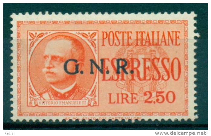 REGNO 1943-44  RSI ESPRESSO 2,50 ARANCIO G.N.R.  TIRATURA BRESCIA - Eilsendung (Eilpost)