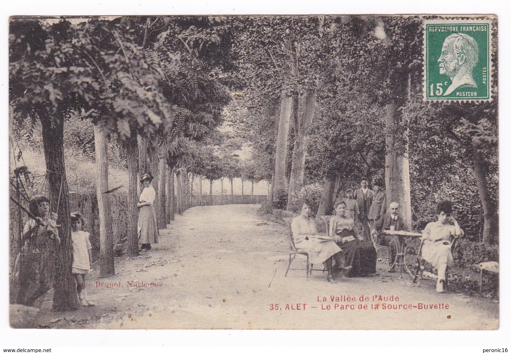 Jolie CP Animée Alet-les-Bains (Aude), Parc De La Source Thermale. A Voyagé En 1926 - Autres & Non Classés