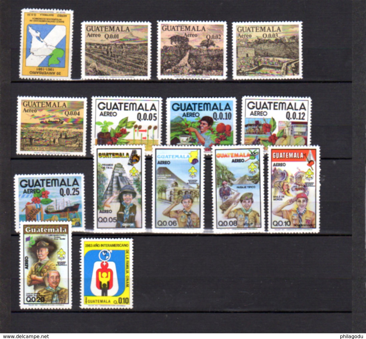 1984-85  Guatemala, Séries  Yv. 440 /449** Et  PA 767 / 798**, Cote 19 €, - Guatemala