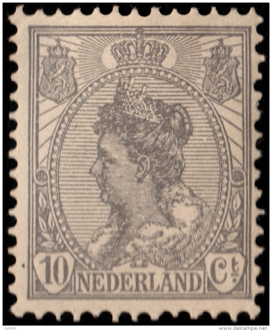 ~~~ Netherlands 1922 - Wide Background - Wijde Arcering - NVPH 81 * MH  ~~~ - Ongebruikt