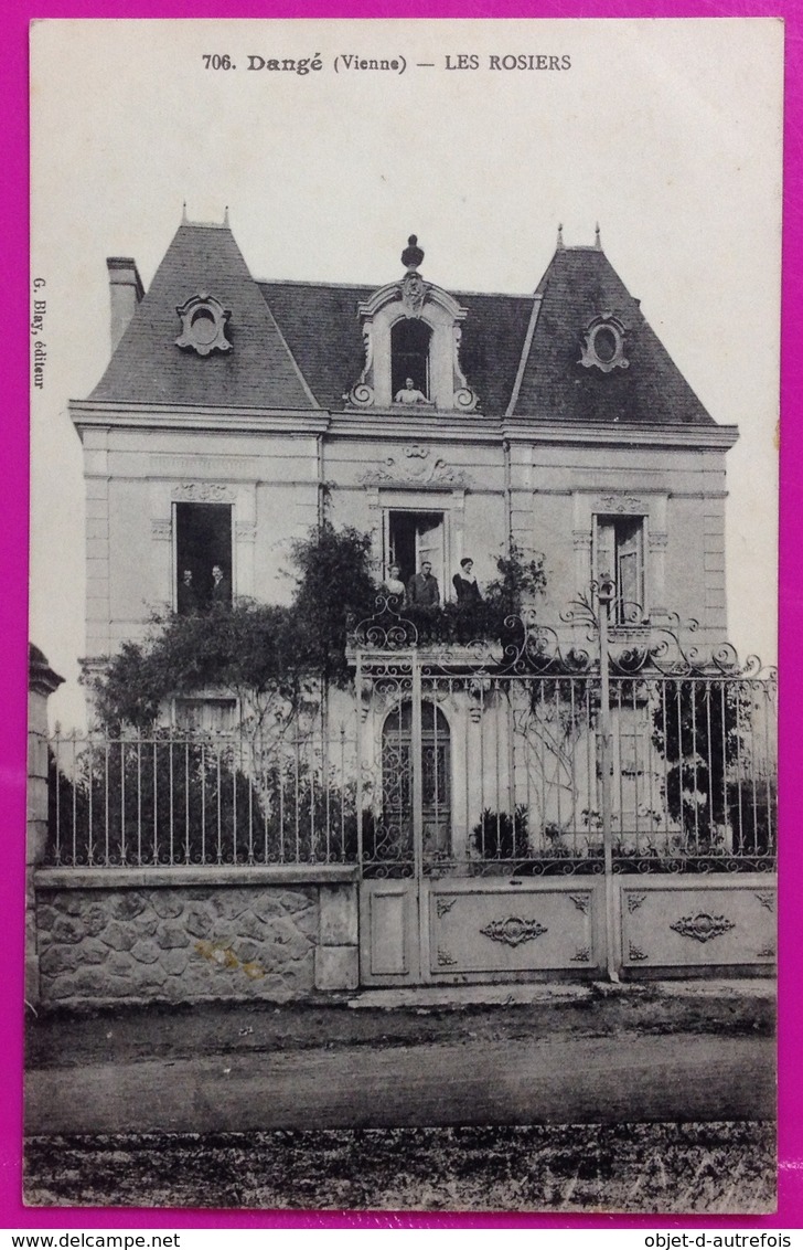 Cpa Dange Saint Romain Villa Les Rosiers 1913 Carte Postale 86 Vienne Rare Proche Vellèches Vaux Chatellerault St - Dange Saint Romain