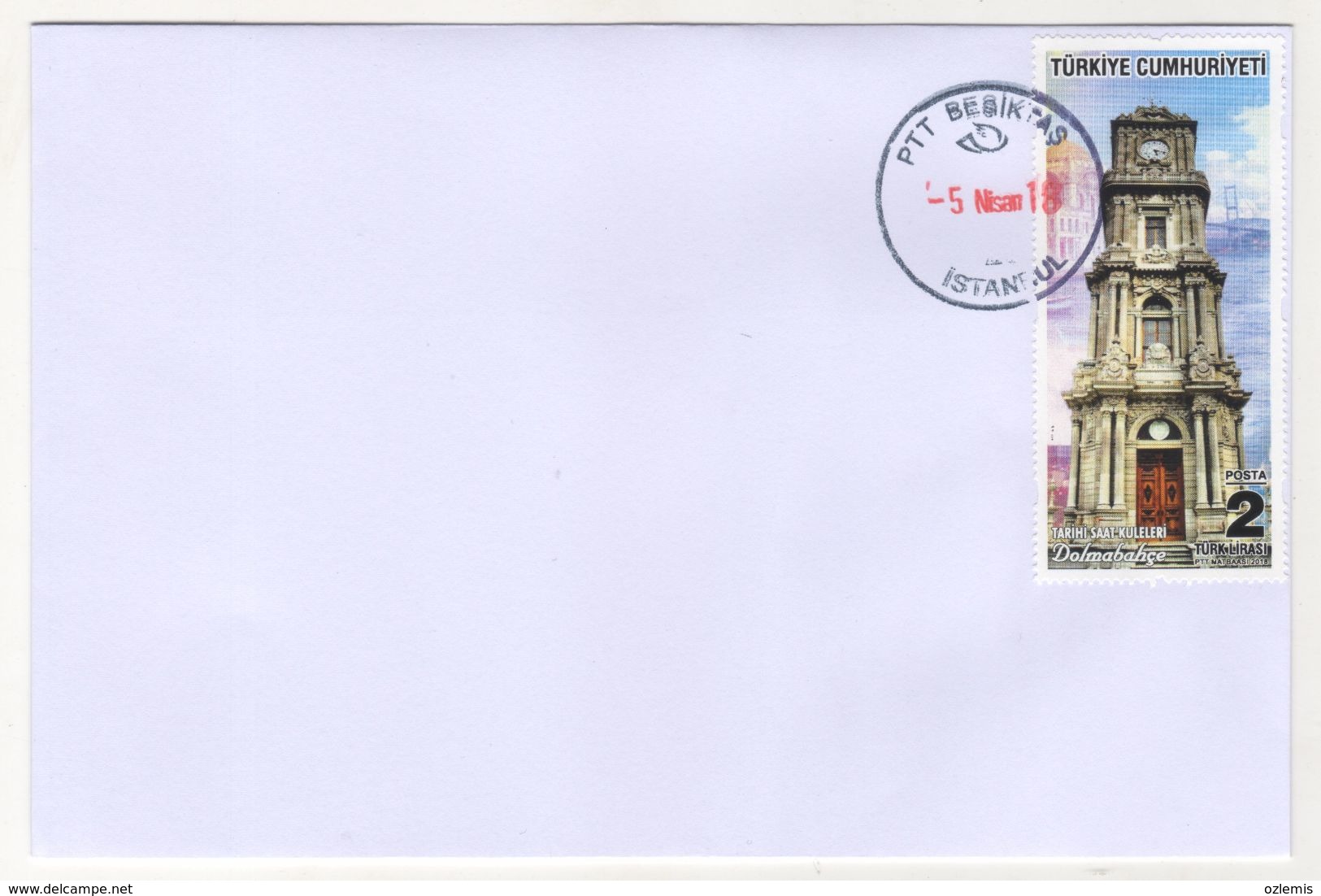 TURQUIE,TURKEI TURKEY HISTORIC CLOCK TOWERS DOLMABAHCE FIRST DAY COVER - Covers & Documents