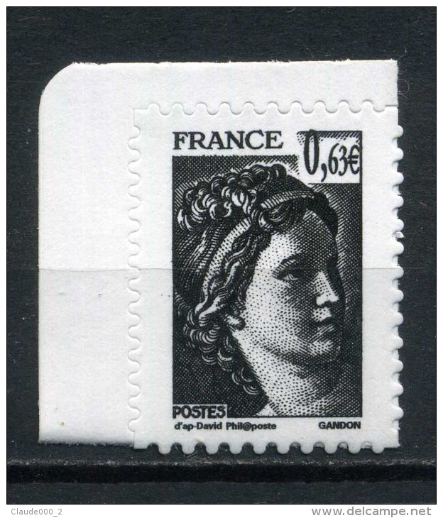 ADHESIF N° 921 MARIANNE DE GANDON 0,63e En NOIR Et BLANC DU CARNET " La République Au Fil Du Timbre NEUF ** - 1977-1981 Sabine De Gandon