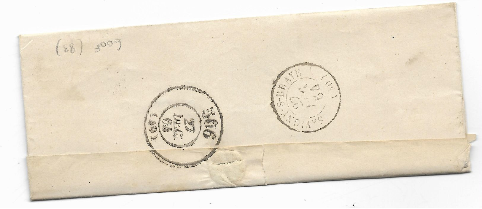 N° 22  GC -cachet CHATAUDUN 26 DEC 64 Pour SAVIGNY S/BRAYE + Cachet Bureau De Passe 506 27 DEC 64 Au Dos - 1849-1876: Période Classique