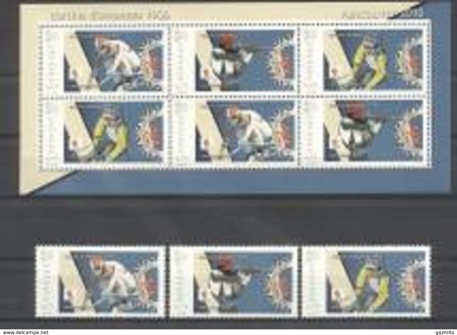 Grenada 2010, Olympic Games In Cortina In 1956 And Vancouver, Biathlon, Sking, Personalised, 3val+Sheetlet - Winter 1956: Cortina D'Ampezzo