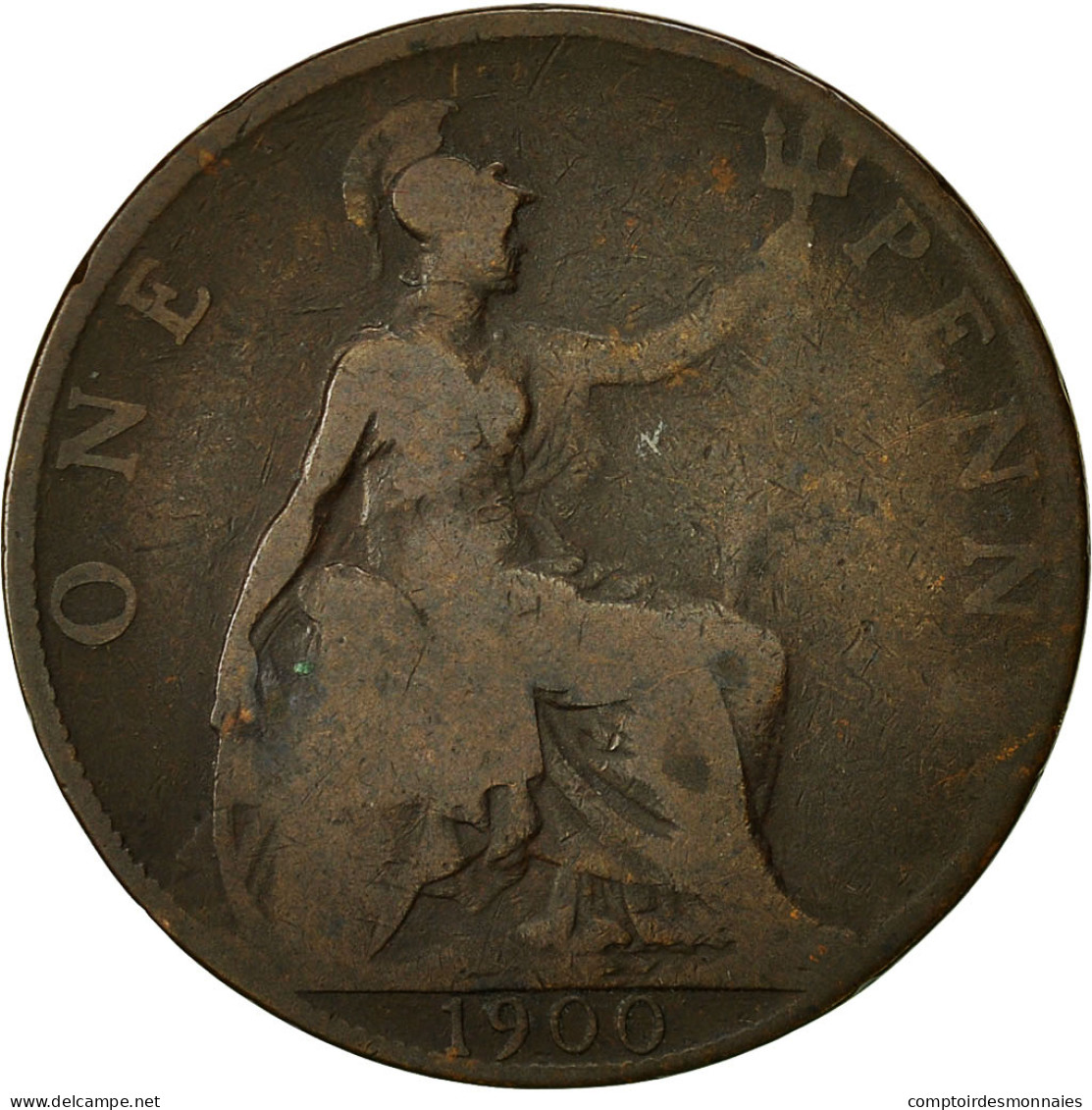 Monnaie, Grande-Bretagne, Victoria, Penny, 1900, B+, Bronze, KM:790 - D. 1 Penny