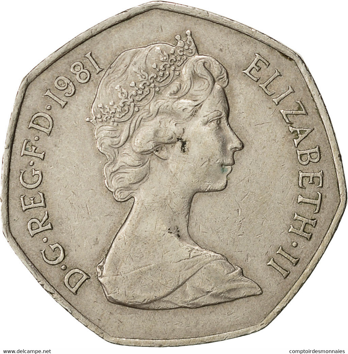 Monnaie, Grande-Bretagne, Elizabeth II, 50 New Pence, 1981, TTB, Copper-nickel - 50 Pence