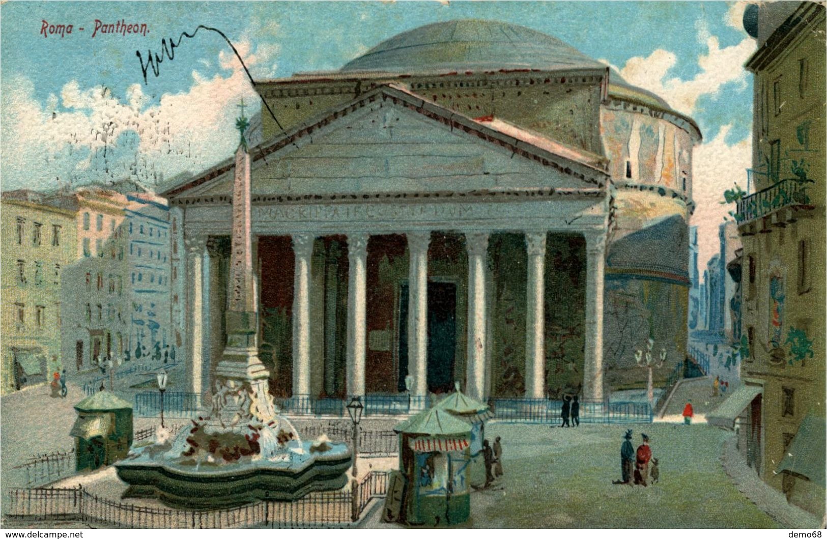Italie Italia Lazio Roma Rome Panthéon Superbe Carte Animée Couleur - Pantheon