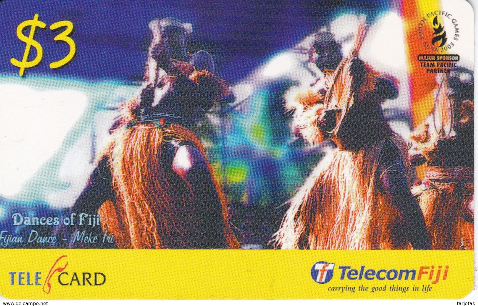 TARJETA DE LAS FIJI DE DANDAS TIPICAS - SOUTH PACIFIC GAMES 2003 - Fiji