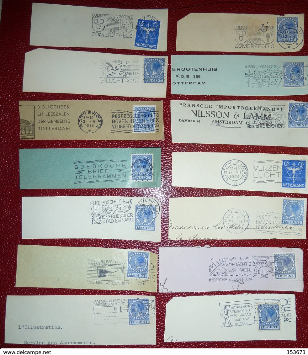 MARCOPHILIE 40 Flammes Pays-Bas Entre 1936 Et 1940 - Postal History