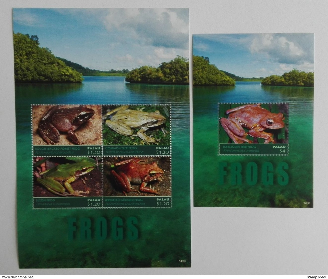 Palau 2014** Klb.3570-73 + Bl.322. Frogs MNH [15;70] - Kikkers