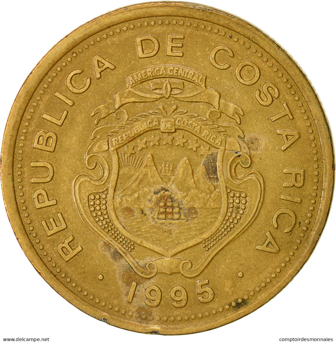 Costa Rica, 100 Colones, 1995, TB+, Brass Plated Steel, KM:230 - Costa Rica