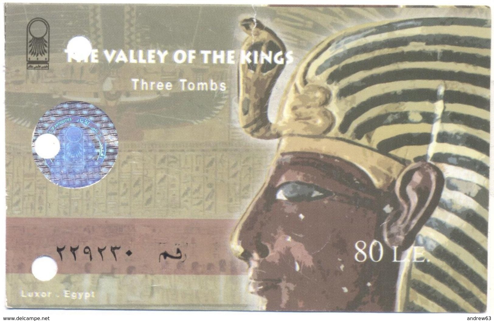 EGITTO - EGYPTE - Egypt - Ticket D'entrée - The Valley Of The Kings - Three Tombs - Biglietto Di Ingresso - Biglietti D'ingresso