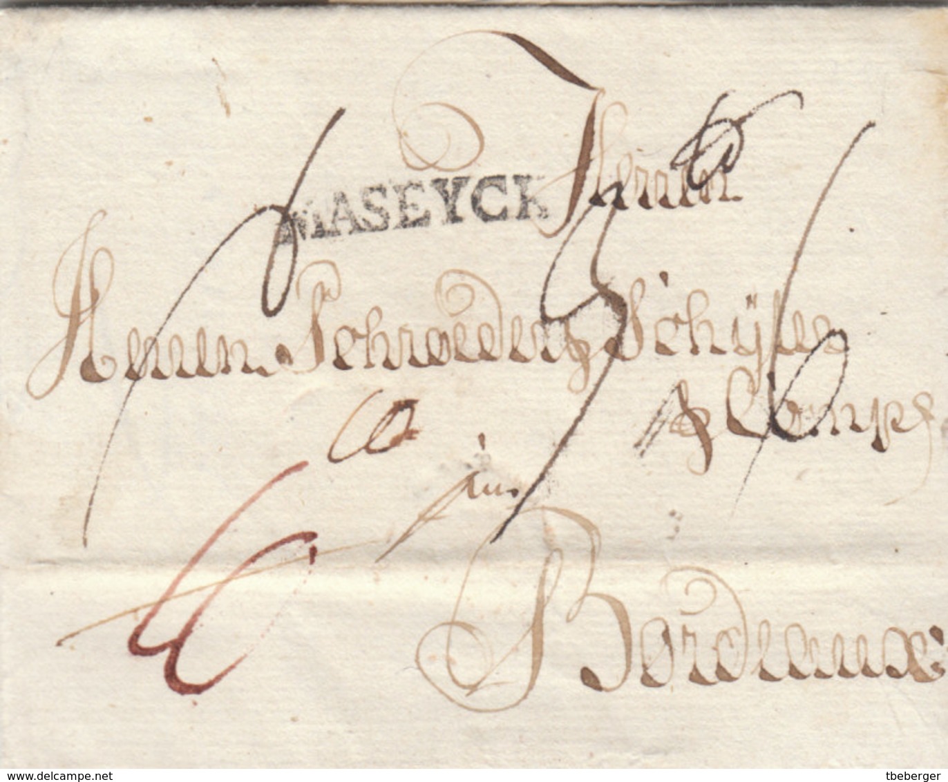 Prussia Thurn & Taxis France 1789 Entire Letter Magdeburg MASEYCK Bordeaux, Schröder Korrespondenz (q138) - Autres & Non Classés