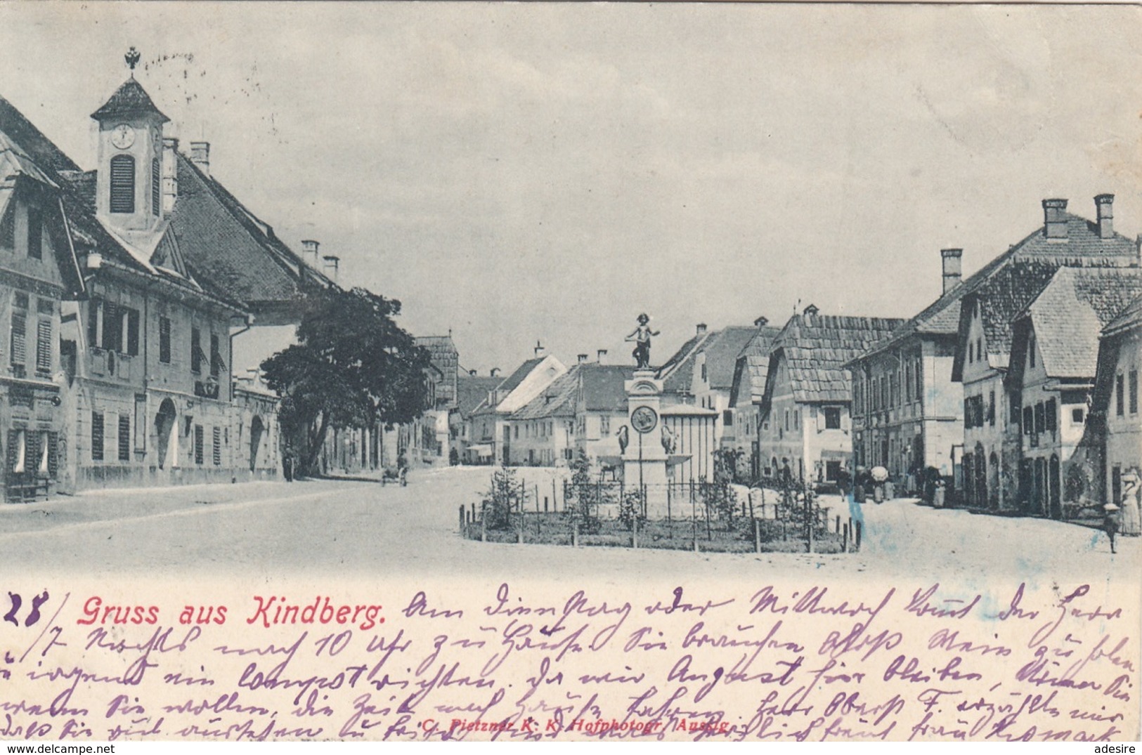 Gruss Aus KINDBERG (Steiermark) - Hauptplatz?, Sehr Seltene Schöne Karte Gel.1900 Nach Wien, Gute Erhaltung - Kindberg