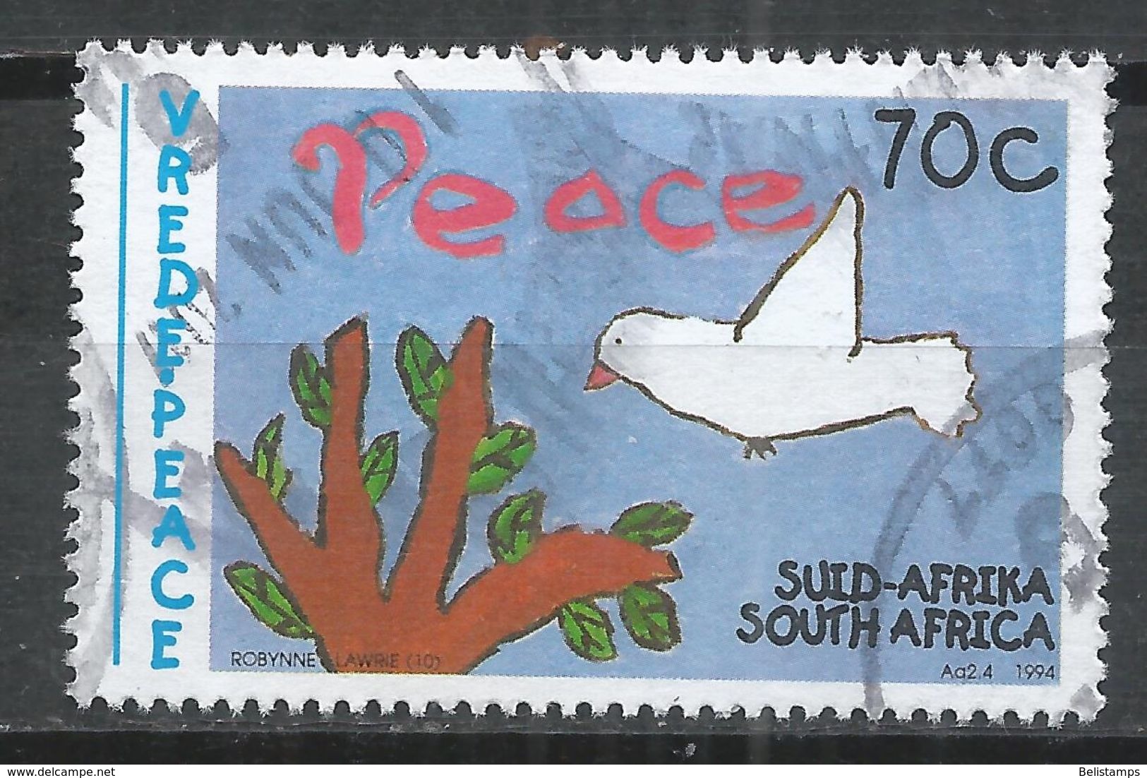 South Africa 1994. Scott #879 (U) Children' Drawing, Dove, Olive Tree, By Robynne Lawrie - Oblitérés