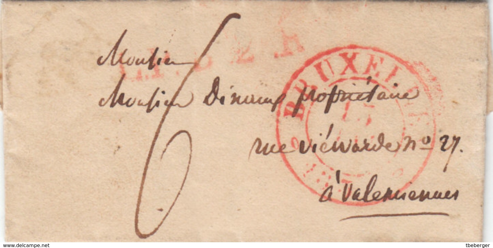 Belgium France 1833 Entire Letter BRUXELLES To VALENCIENNES (q143) - 1830-1849 (Belgique Indépendante)