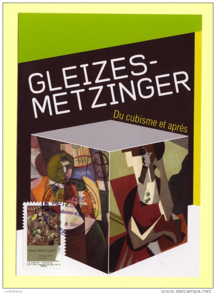 CM Faite Avec Le PAP Gleizes Metzinger L&acute;Adresse Musée De La Poste Et Le Timbre Metzinger Du Carnet Cubisme - Prêts-à-poster: TSC Et Repiquages Semi-officiels