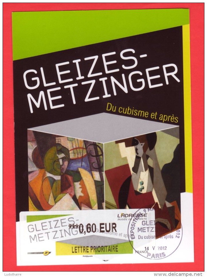 CM Faite Avec Le PAP Gleizes Metzinger L&acute;Adresse Musée De La Poste Et La Vignette D'affranchissement LISA - Prêts-à-poster: TSC Et Repiquages Semi-officiels