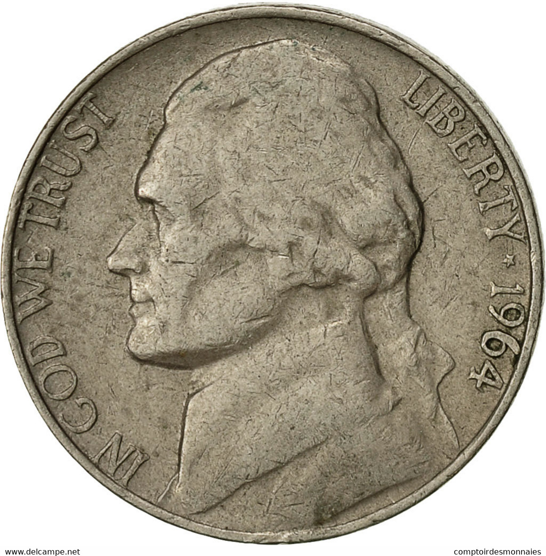 États-Unis, Jefferson Nickel, 5 Cents, 1964, U.S. Mint, Philadelphie, TB+ - 1938-…: Jefferson