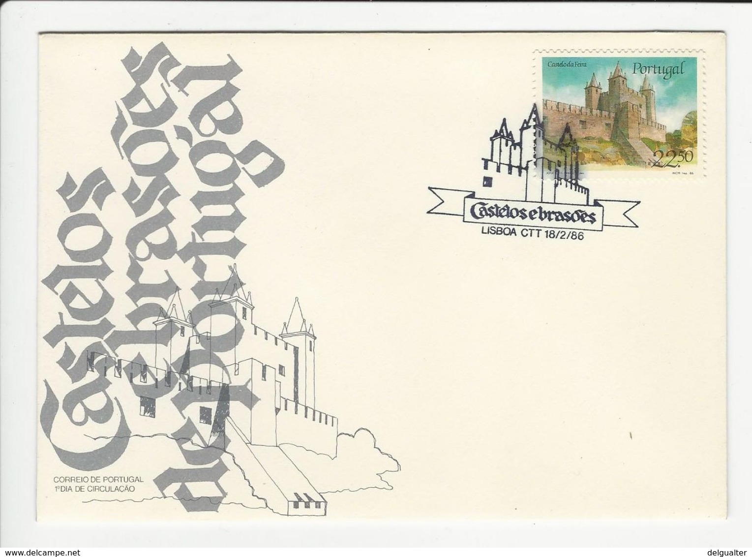 Cover FDC * Portugal * 1986 * Lisboa * Castelos E Brasões - FDC