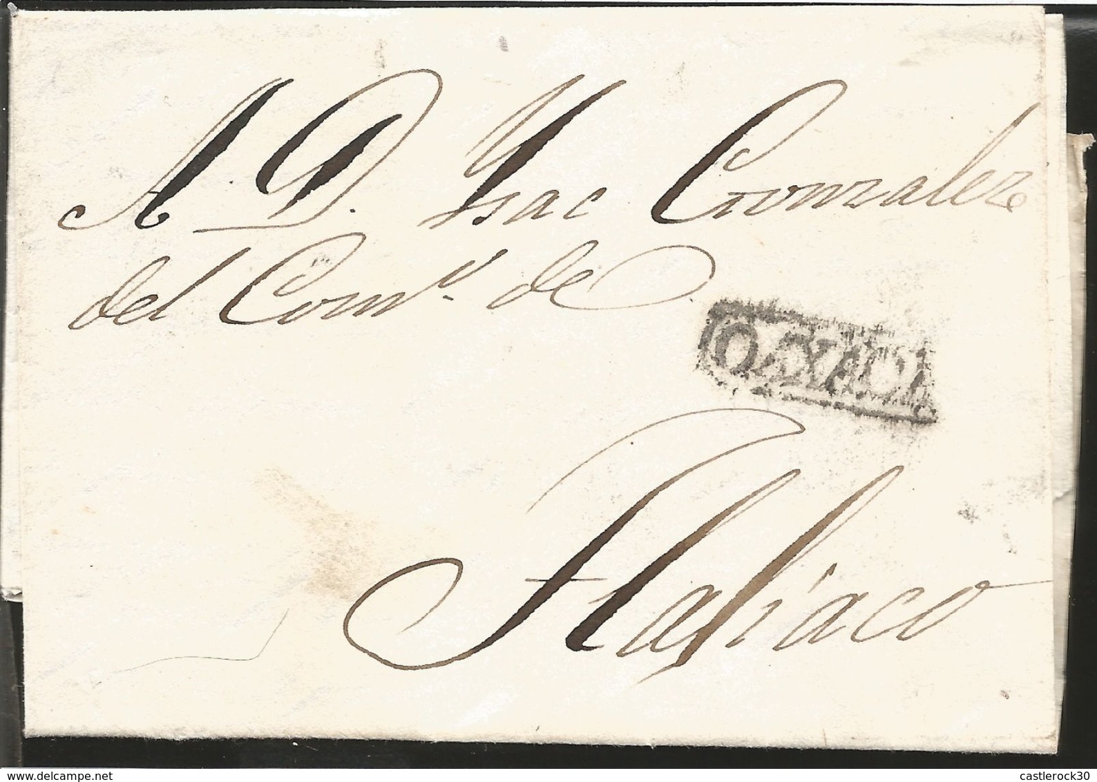 J) 1832 MEXICO, COLONIAL MAIL, COMPLETE LETTER, BLACK CANCELLATION, AIRMAIL, CIRCULATED COVER, FROM OAXACA TO TLAJIACO - Mexico