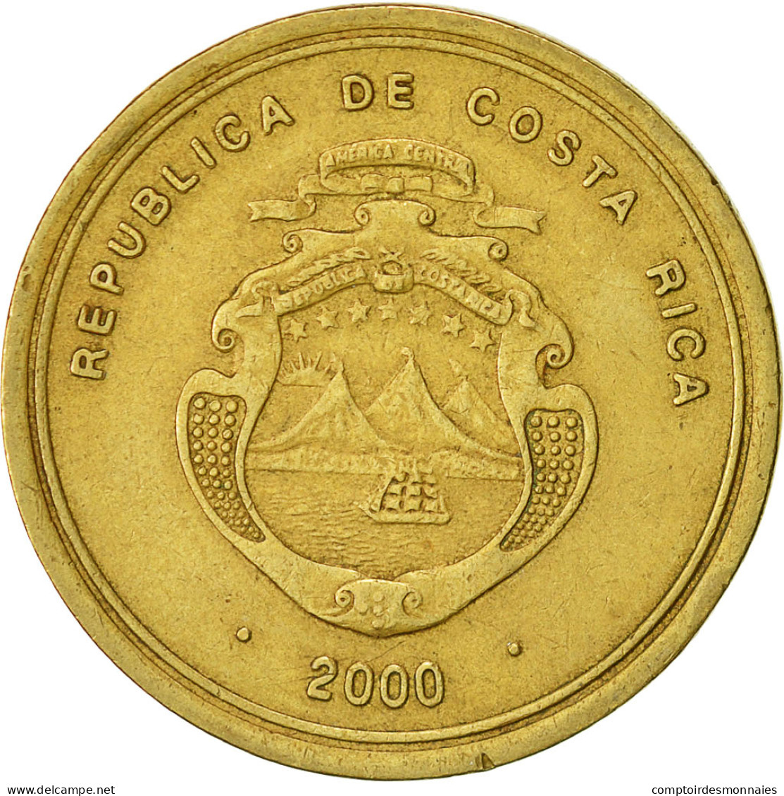 Costa Rica, 100 Colones, 2000, TB+, Laiton, KM:240 - Costa Rica