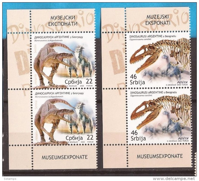 2009  328-9  DINOSAURS SRBIJA SERBIEN SERBIA ARGENTINA AUSSTELLUNG DINOSAURIER ARGENTINIENS  MNH - Serbia