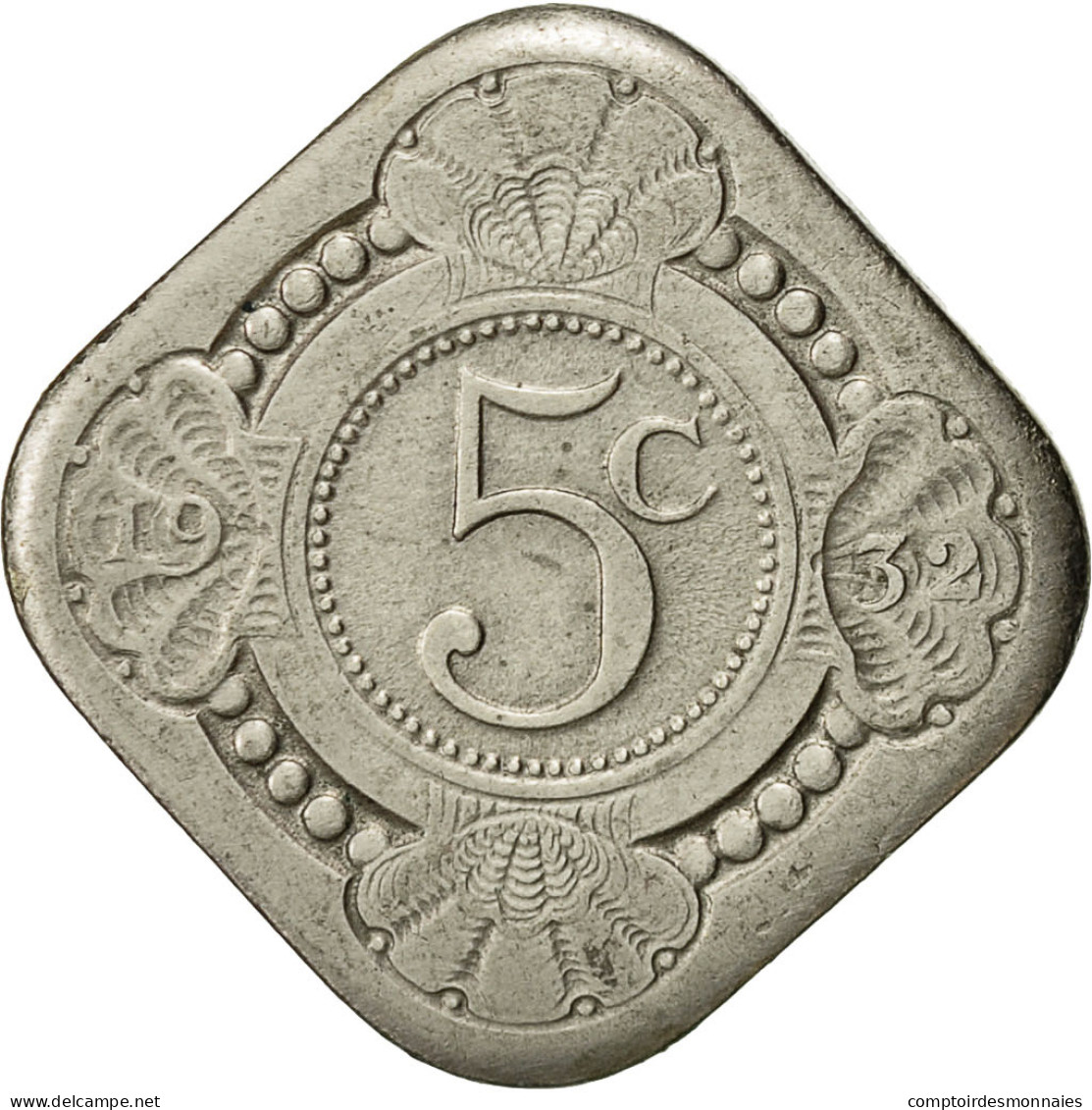 Pays-Bas, Wilhelmina I, 5 Cents, 1932, TTB+, Copper-nickel, KM:153 - 5 Cent